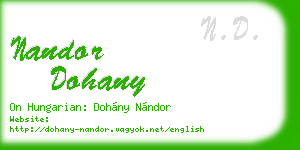nandor dohany business card
