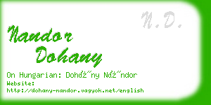 nandor dohany business card